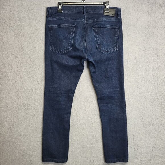 John Varvatos Wight Jeans Mens 32x27 Dark Wash Slim Fit Stretch Denim Distressed - Picture 3 of 13